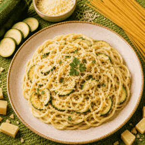 cukkinis sajtos spagetti