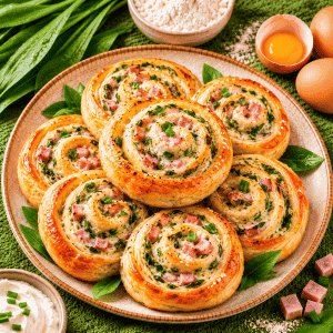 medvehagymás sonkás mascarponés csiga