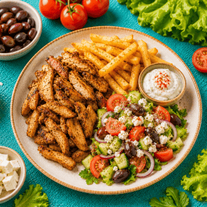 gyros tál fetás salátával